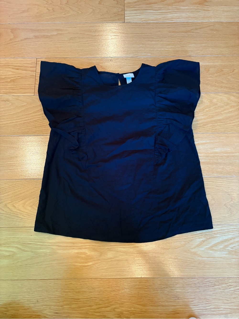 A New Day Black Flutter Sleeve Blouse - Women’s Size Small